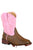 Roper Toddler Girls Gretchen Pink/Brown Faux Leather Cowboy Boots