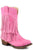 Roper Toddler Girls Rickrack Pink Faux Leather Cowboy Boots