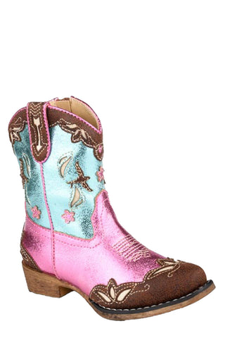 Roper Toddler Girls Birdie Multi-Color Faux Leather Cowboy Boots