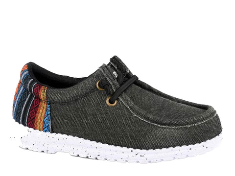 Roper Kids Unisex Hang Loose Aztec Black Canvas Sneakers Shoes