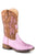 Roper Kids Girls Starlet Pink Faux Leather Cowboy Boots