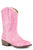 Roper Kids Girls Taylor Pink Faux Leather Cowboy Boots