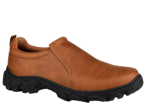 Roper Mens Cotter Cognac Faux Leather Slip-On Shoes