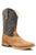 Roper Mens Cowboy Classic Tan/Navy Faux Leather Cowboy Boots