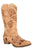 Roper Womens Riley Flowers Tan Faux Leather Cowboy Boots