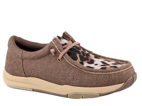 Roper Womens Clearcut Low Leopard Brown Canvas Sneakers Shoes