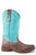 Roper Womens Lindsey Brown/Turquoise Leather Cowboy Boots