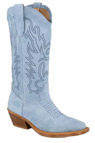 Roper Womens Kit Laser Light Blue Faux Leather Cowboy Boots