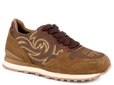 Roper Womens Giddyup Spice Brown Suede Sneakers Shoes