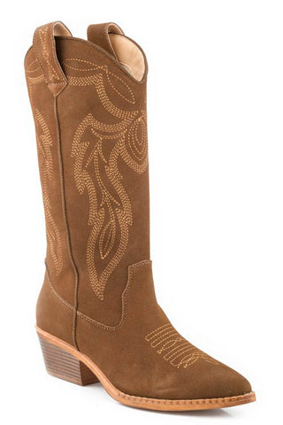 Roper Womens Hattie Western Brown Leather Cowboy Boots