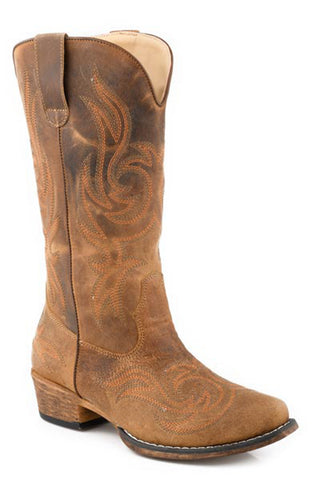 Roper Womens Madison Brown Leather 12in Cowboy Boots