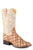 Roper Womens Pretty Real Tan/Cream Pirarucu Cowboy Boots