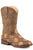 Roper Youth Unisex Bird Blocks Tan Faux Leather Cowboy Boots
