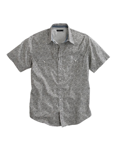 Tin Haul Mens Vintage Floral Grey 100% Cotton S/S Shirt