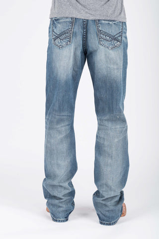 Tin Haul Mens Regular Joe Deco Stitch Blue 100% Cotton Jeans