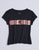Tin Haul Womens Serape Across Chest Black Cotton Blend S/S T-Shirt