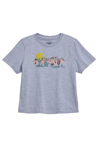 Tin Haul Womens Desert Scene Grey 100% Cotton S/S T-Shirt