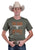 Tin Haul Unisex Burnt Orange Steerhead Military Green 100% Cotton S/S T-Shirt