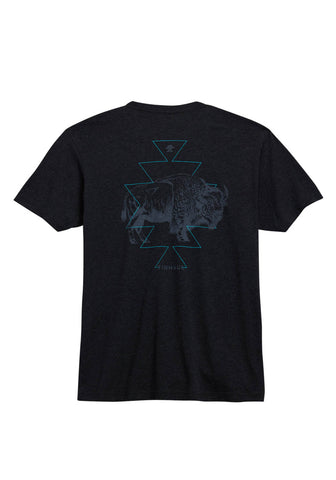 Tin Haul Unisex Bison Aztec Black Poly/Cotton S/S T-Shirt