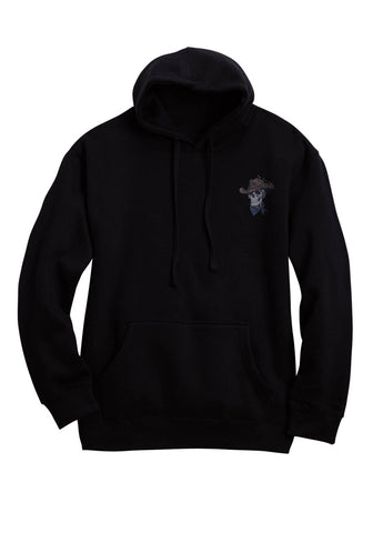 Tin Haul Mens Cowboy Skull Back Black Cotton Blend Hoodie