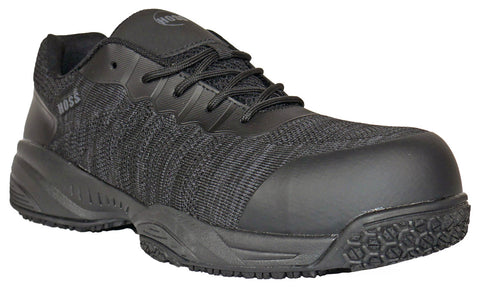 Hoss Boots Mens Spadix Composite toe Black Textile Work Shoes