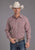 Stetson Mens Ruby Eye Geo Wine 100% Cotton L/S Shirt