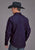 Stetson Mens Raw Boot Stitch Blue 100% Cotton L/S Shirt