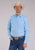 Stetson Mens Fine Line Stripe Blue 100% Cotton L/S Shirt