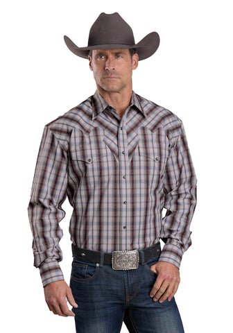 Stetson Mens Vintage Dobby Gray 100% Cotton L/S Shirt