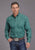 Stetson Mens 2142 Teal Geo Green 100% Cotton 1 Pkt L/S Shirt
