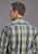 Stetson Mens Vintage Indigo Plaid Blue 100% Cotton 1 Pkt L/S Shirt