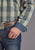 Stetson Mens Vintage Indigo Plaid Blue 100% Cotton 1 Pkt L/S Shirt