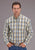 Stetson Mens 2514 Cinnabar Plaid Brown 100% Cotton 1 Pkt L/S Shirt