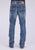 Stetson Mens Rocker Fit Double Diamond Blue Cotton Blend Jeans