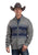 Stetson Mens Aztec Border Zip Front Grey Cotton/Wool Cardigan Sweater
