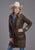 Stetson Womens Retro Belted Steer Head Brown Wool Blend Cardigan Sweater