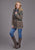 Stetson Womens Belted Serape Brown Wool Blend Cardigan Sweater