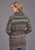 Stetson Womens Belted Serape Brown Wool Blend Cardigan Sweater