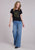 Stetson Womens Vintage Cowgirl Scene Black Cotton Blend S/S T-Shirt