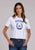 Stetson Womens Horseshoe Screenprint White/Blue 100% Cotton S/S T-Shirt