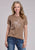 Stetson Womens Female Horserider Brown 100% Cotton S/S T-Shirt