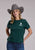 Stetson Womens Hold Your Horses Forest Green 100% Cotton S/S T-Shirt