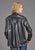 Stetson Womens Oversized Box Pleat Black Faux Leather L/S Shirt