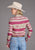 Stetson Womens Vintage Tapestry Red/Tan 100% Rayon L/S Blouse