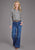 Stetson Womens 2440 Horse Pennies Grey 100% Rayon L/S Blouse