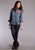Stetson Womens Rose Boyfriend Fit Blue 100% Cotton L/S Shirt