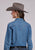 Stetson Womens Asymmetrical Hexagon Blue 100% Cotton L/S Shirt