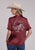 Stetson Womens Satin Bronc Rider Wine Polyester Blend S/S Blouse