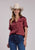 Stetson Womens Satin Bronc Rider Wine Polyester Blend S/S Blouse
