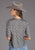 Stetson Womens 2440 Horse Pennies Grey 100% Rayon S/S Blouse